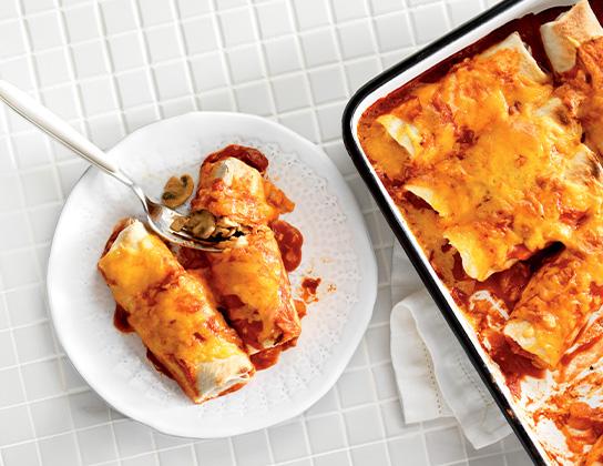Enchiladas au poulet et champignons