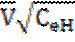 Image of formula: V bar (square root of C subscript eH).
